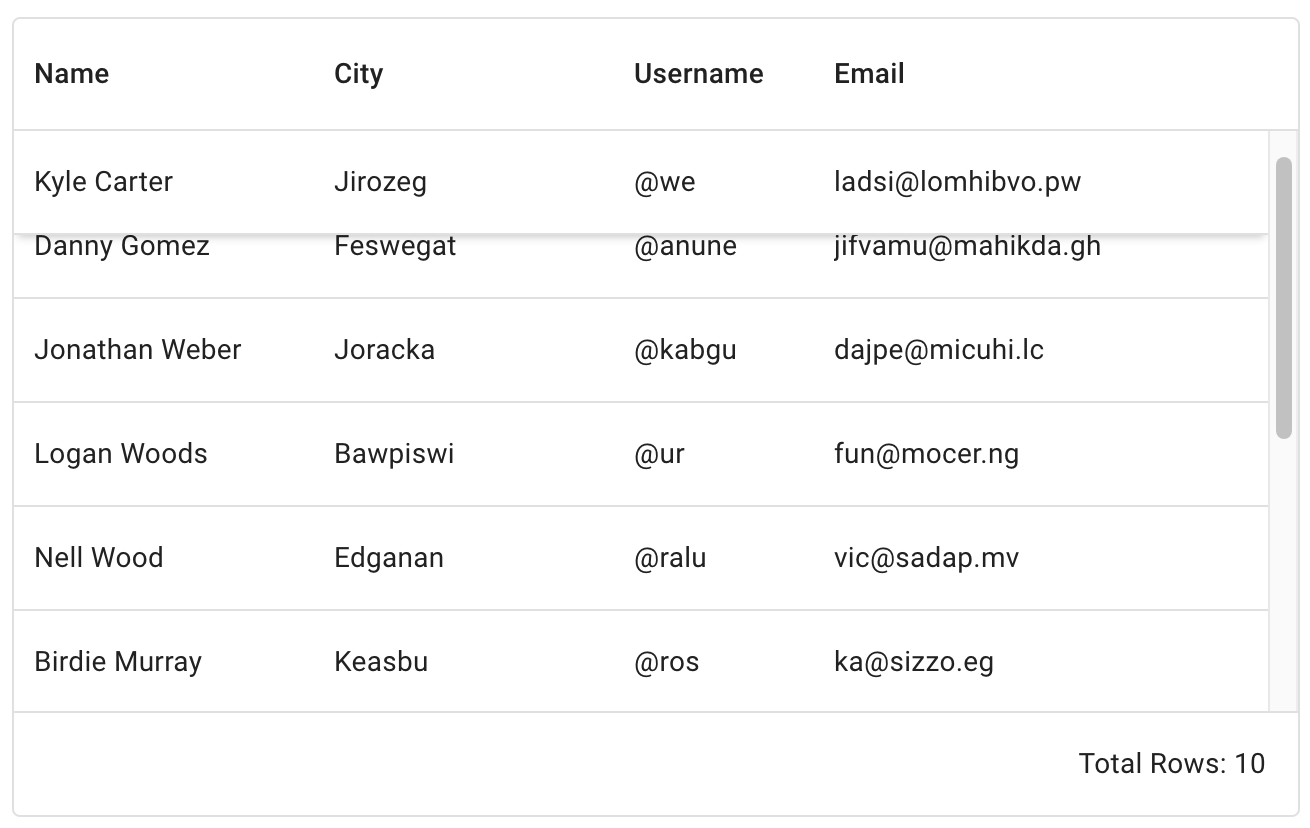 Column menu custom action